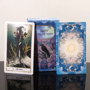 Coffret violet, carte du Fou et dos orné du Tarot Silent Desolate